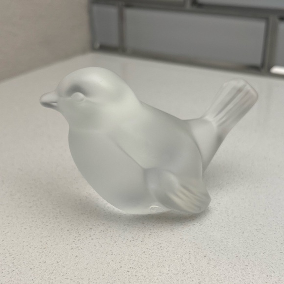Vintage Fenton Clear Satin Songbird Bird - Picture 2 of 11